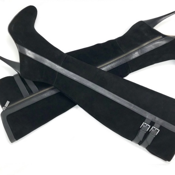 MICHAEL KORS DELANEY OVER THE KNEE TALL BLACK SUEDE LEATHER BOOTS - Wore Once! 8 - Picture 6 of 10